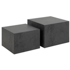 Actona Satztisch Dice 2er-Set in Schwarz – moderne Cube-Couchtische in Betonoptik
