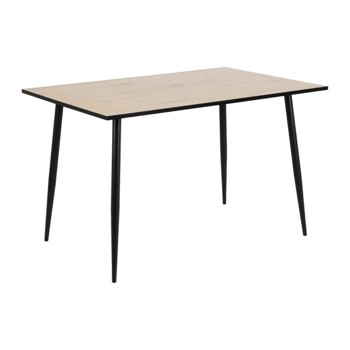 Wilma Esstisch rechteckig – Tischplatte matt Wildeiche white wash rau Melamin