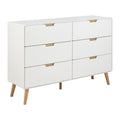 Lowell Kommode – Korpus und 6 Schubladen weiss UV lackiert MDF