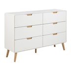 Lowell Kommode – Korpus und 6 Schubladen weiss UV lackiert MDF