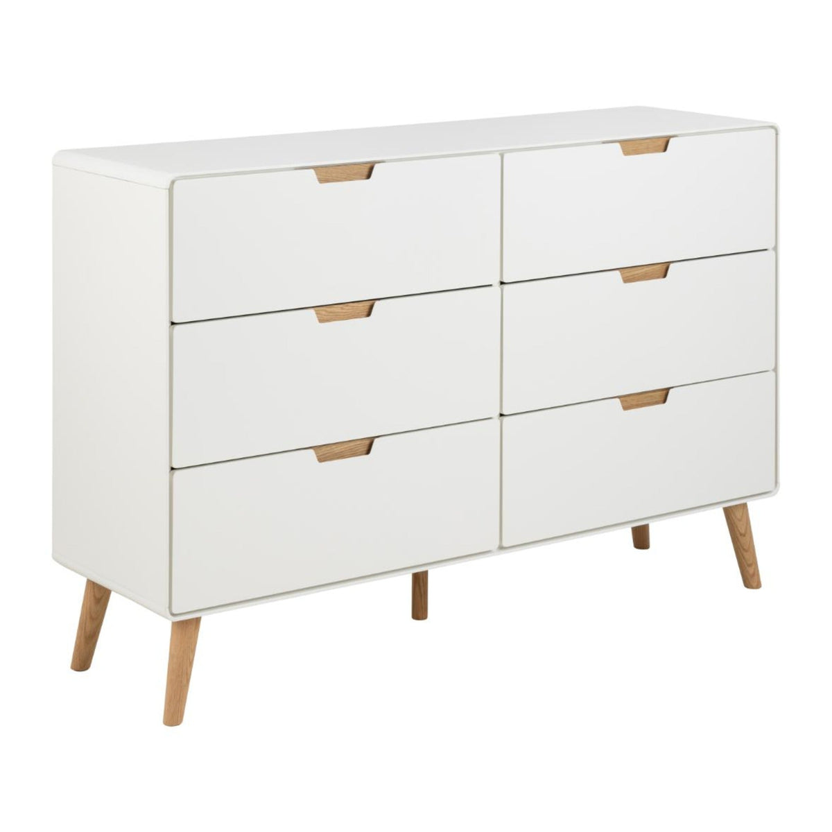 Lowell Kommode – Korpus und 6 Schubladen weiss UV lackiert MDF