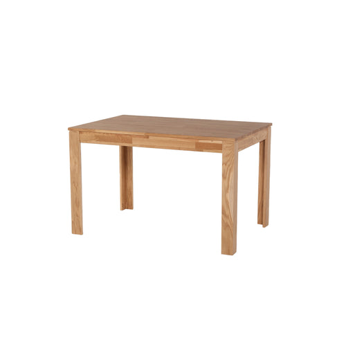 Massiver Esstisch Pedro 140 cm aus hellem Eichenholz mit stabilen Beinen, modernes Scandinavian Design