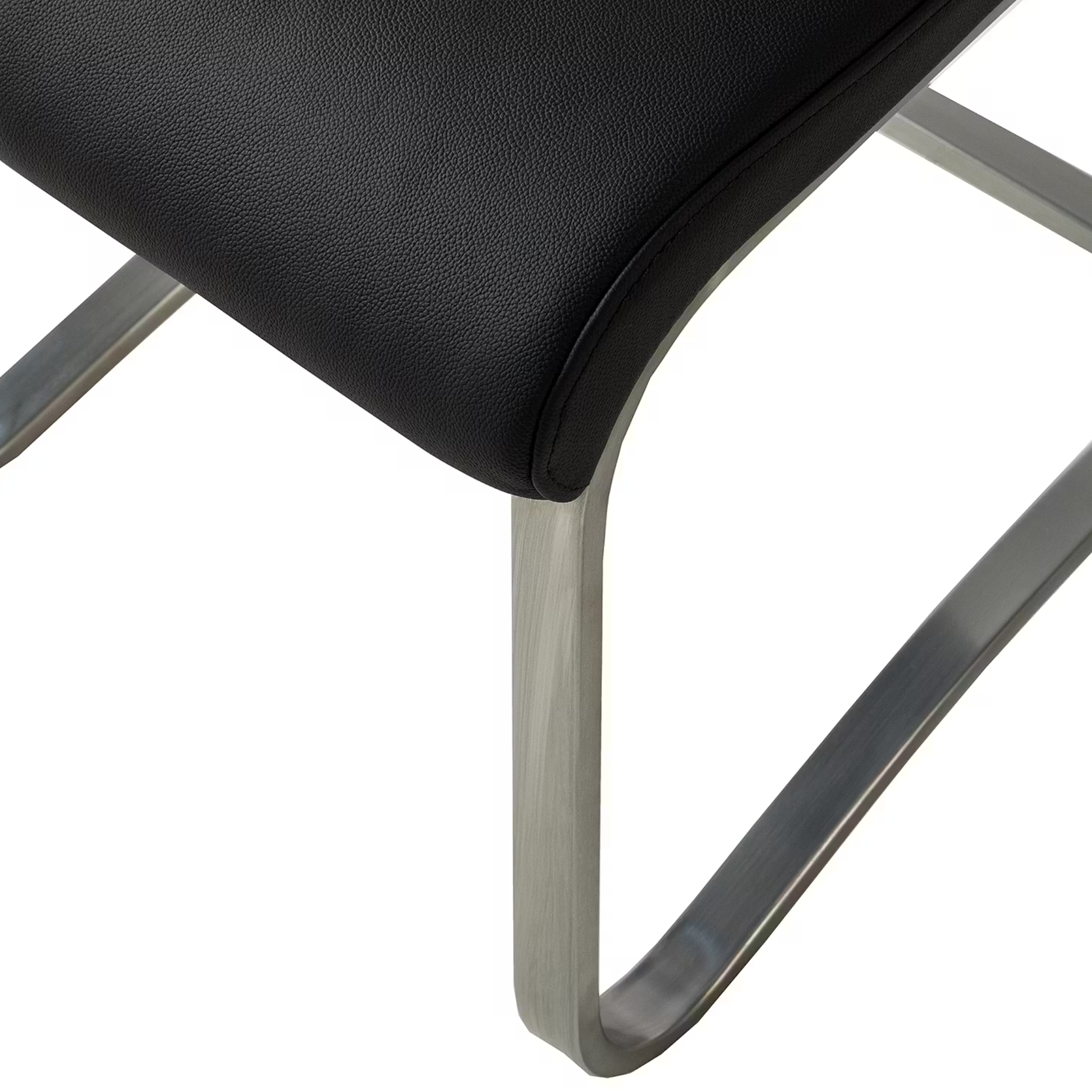 Stuhl in Echtleder schwarz