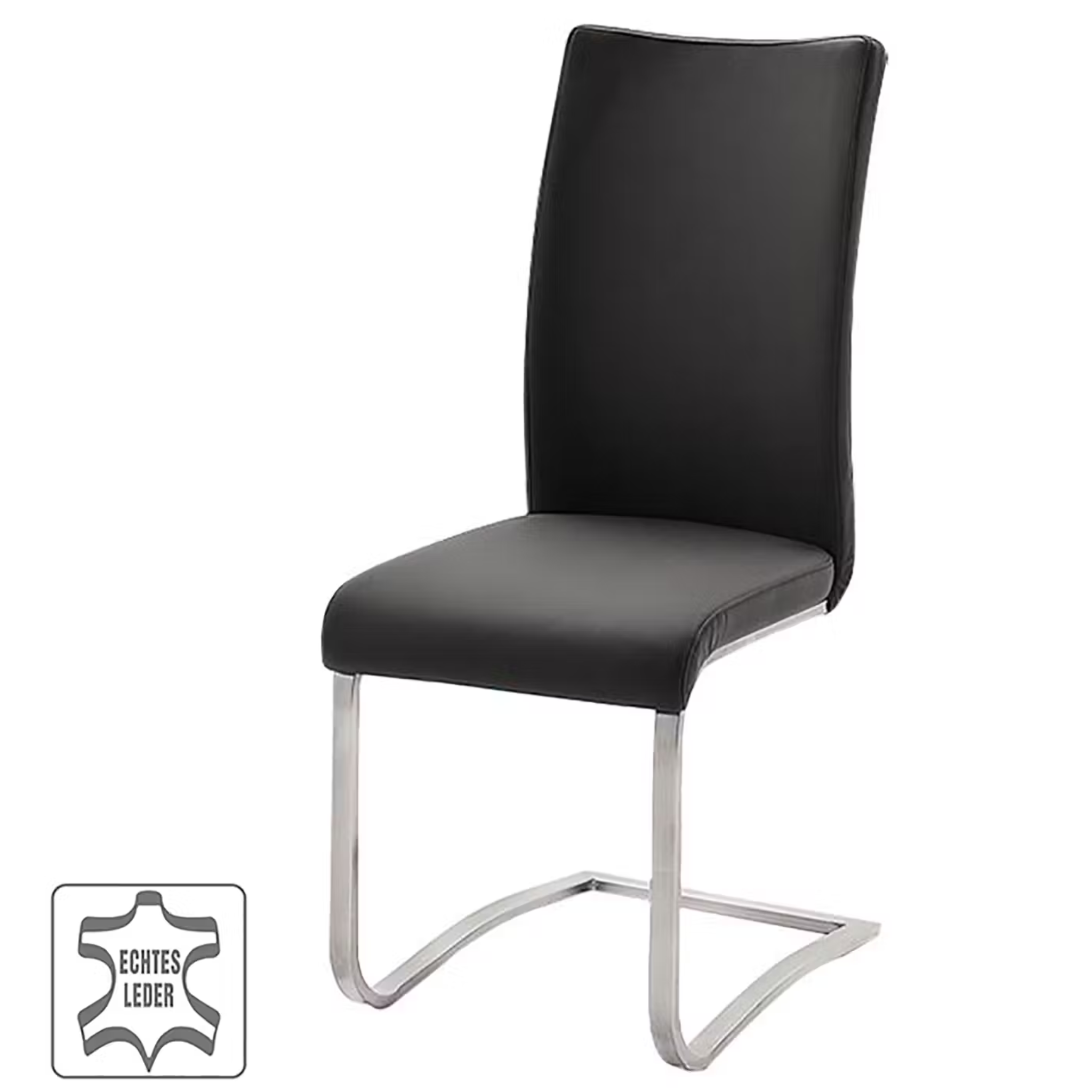 Stuhl in Echtleder schwarz