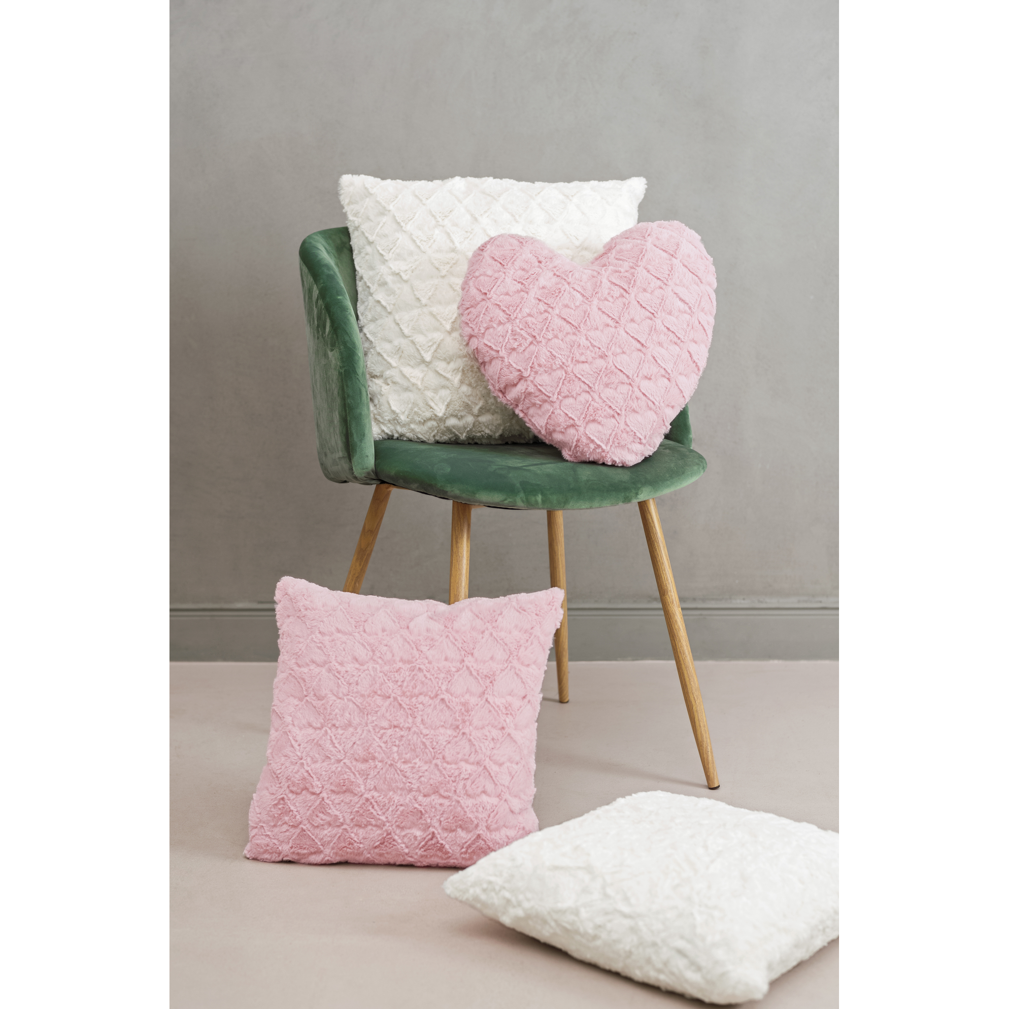 Coussin Cœurs Doux Rose 40x40