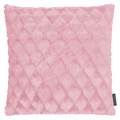 Magma Fluffy Kissenhülle Rosa mit Rautenmuster und Kunstfell-Optik, weich und flauschig, 43x43 cm