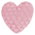 Herzförmiges rosa Flauschkissen mit Steppmuster – weiches Dekokissen Magma Fluffy in zartem Pink