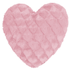 Herzförmiges rosa Flauschkissen mit Steppmuster – weiches Dekokissen Magma Fluffy in zartem Pink