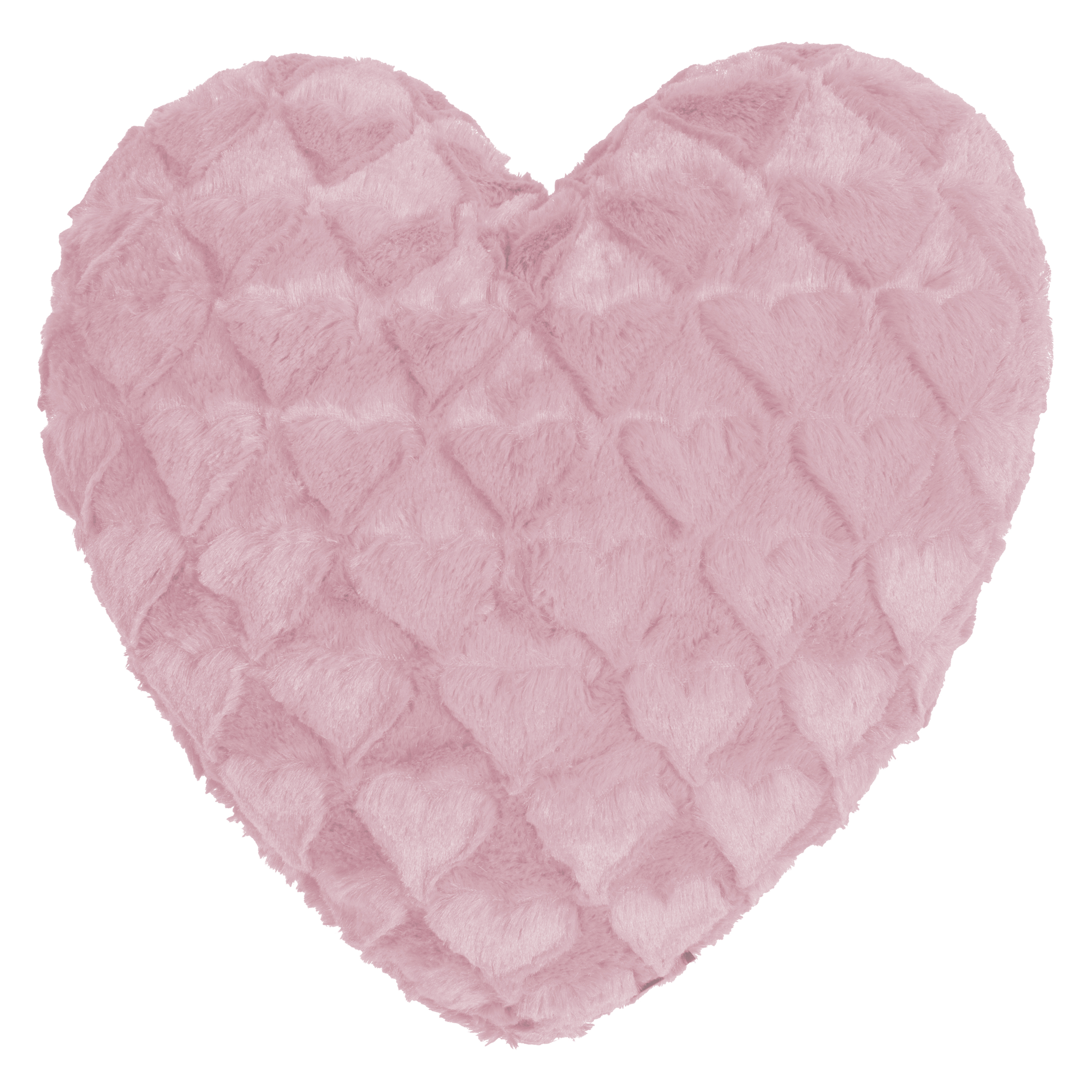 Coussin en forme de cœur Fluffy Hearts rose 40x35