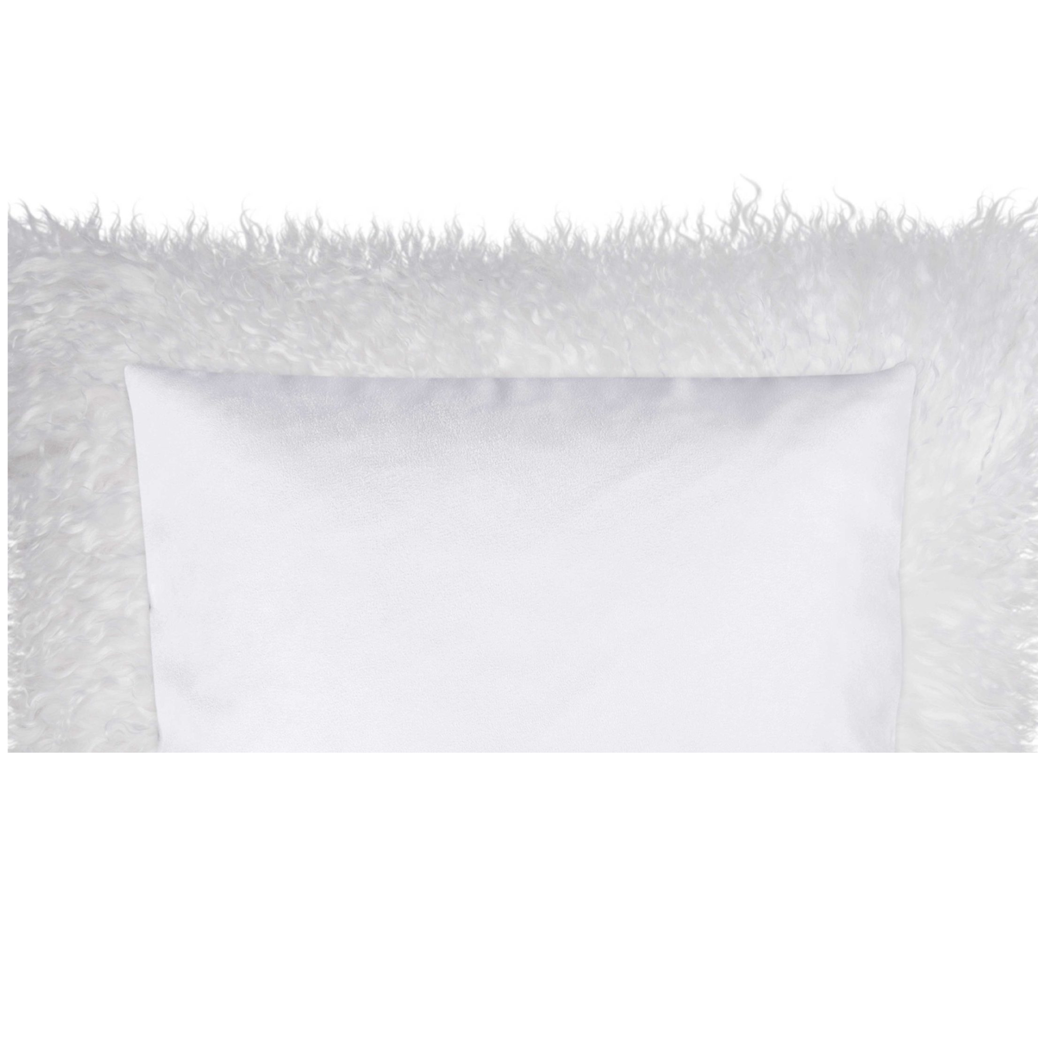 Coussin en peau d'agneau 40x40 blanc