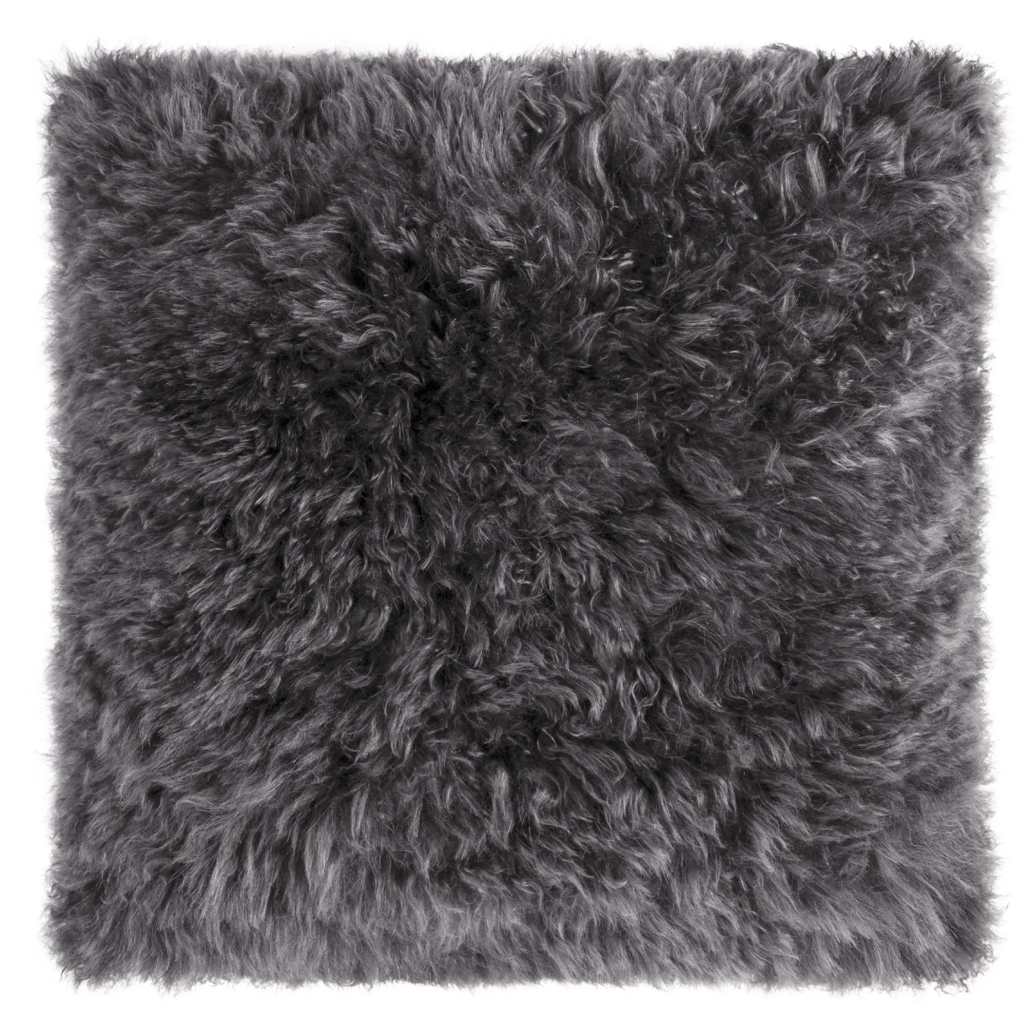 Coussin en peau d'agneau 40x40 anthracite