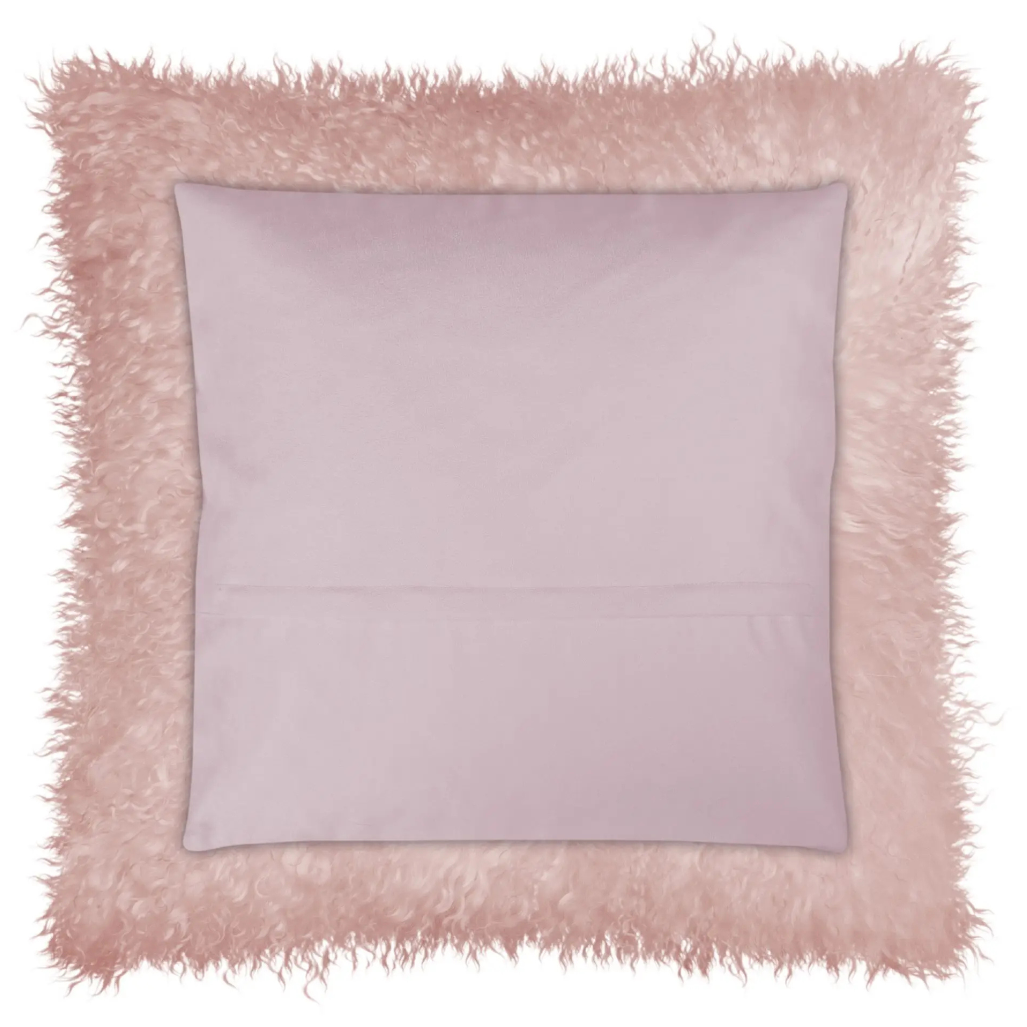 Coussin en peau d'agneau 40x40 rose