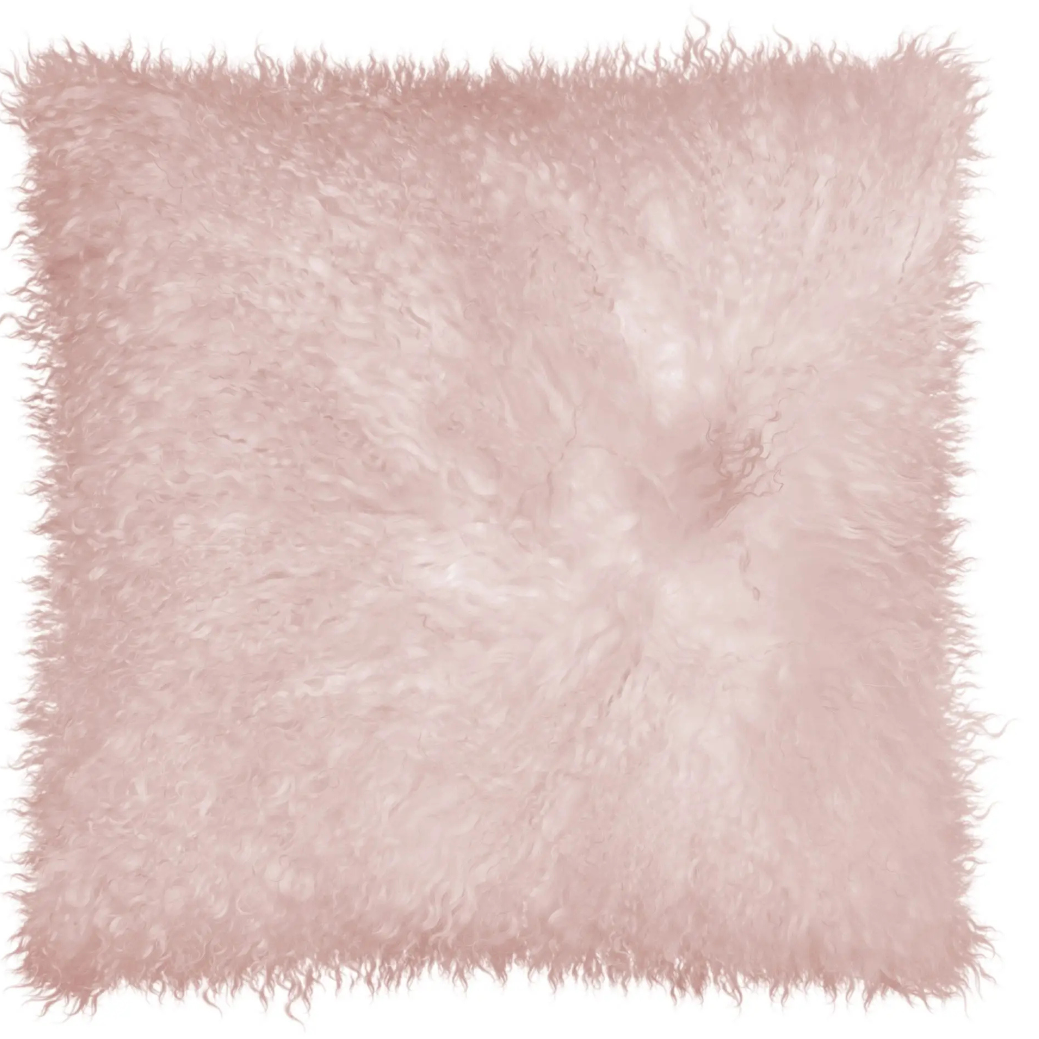 Coussin en peau d'agneau 40x40 rose
