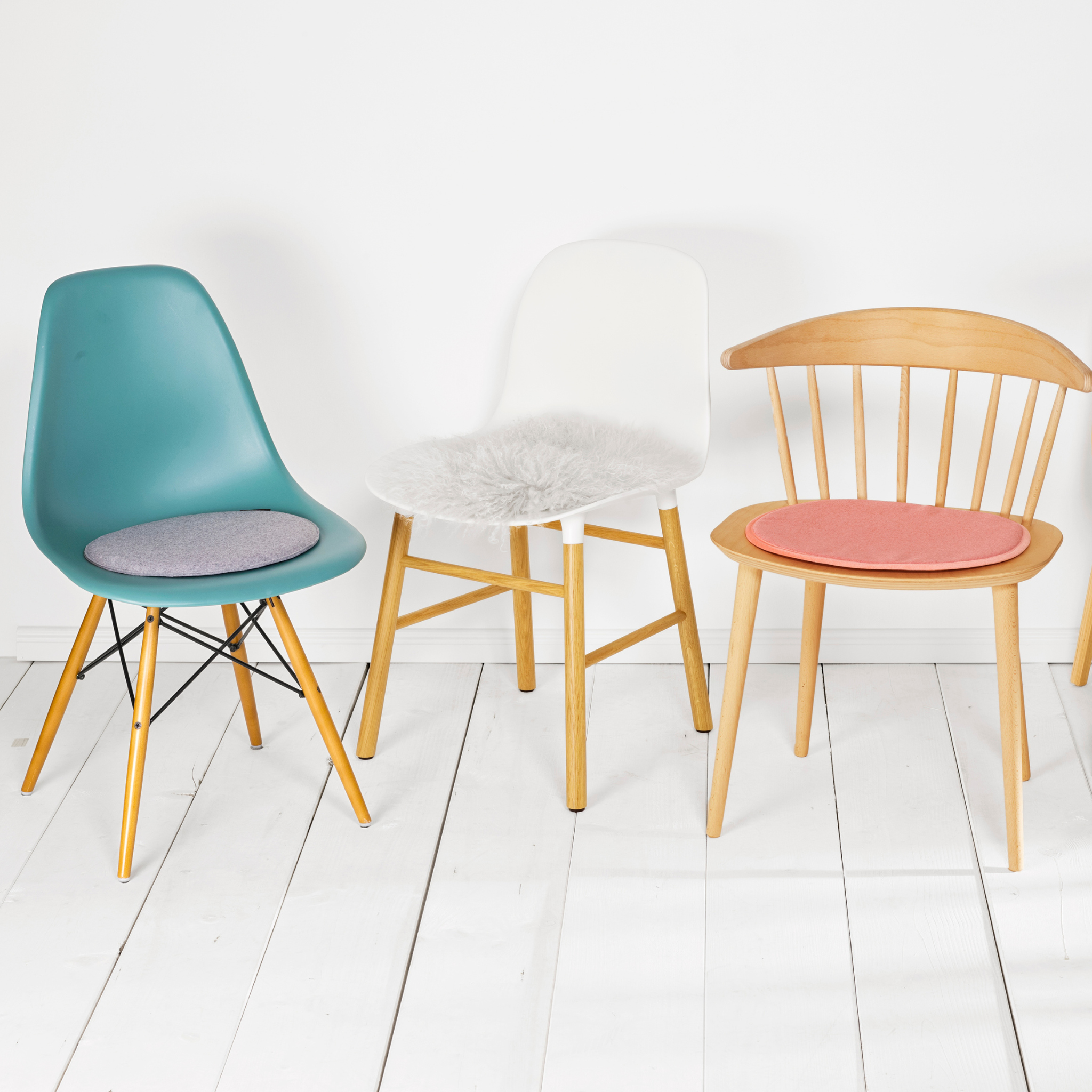 coussin de siège rond en peau d'agneau