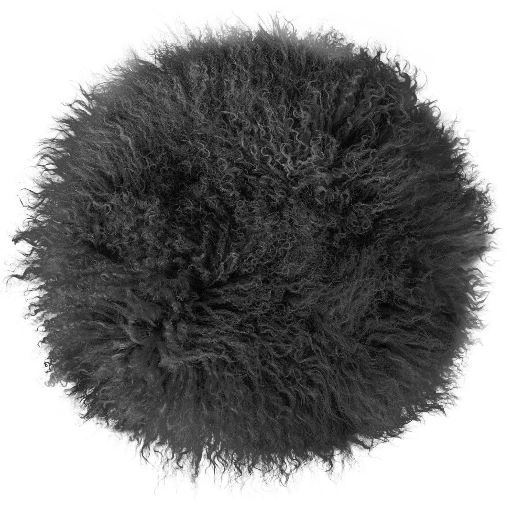 coussin de siège rond en peau d'agneau