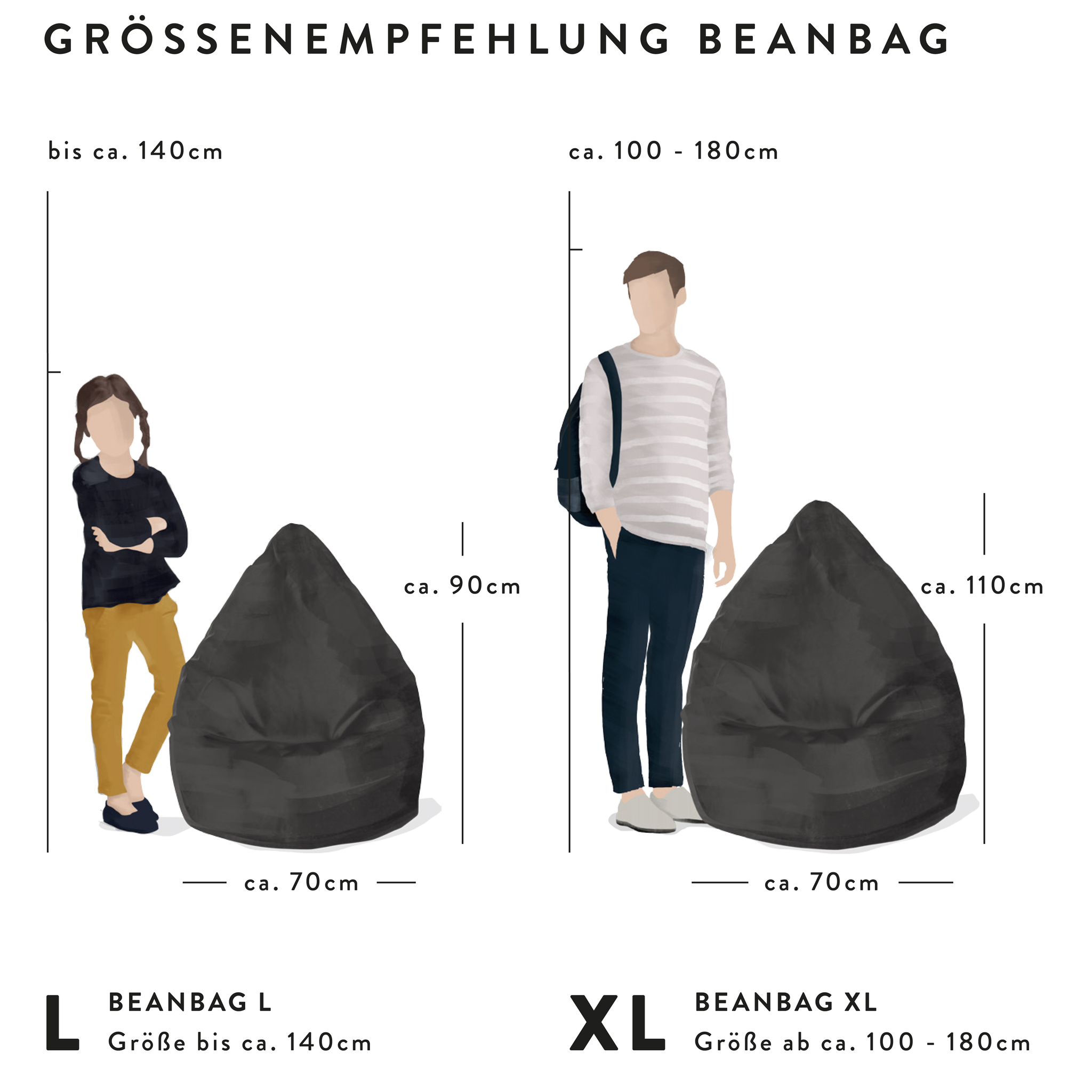 Pouf Fluffy Hearts BBXL blanc