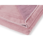 Magma Plaid Twin in Altrosa – weiche Fleece-Decke mit dekorativer Ziernaht, Detailaufnahme