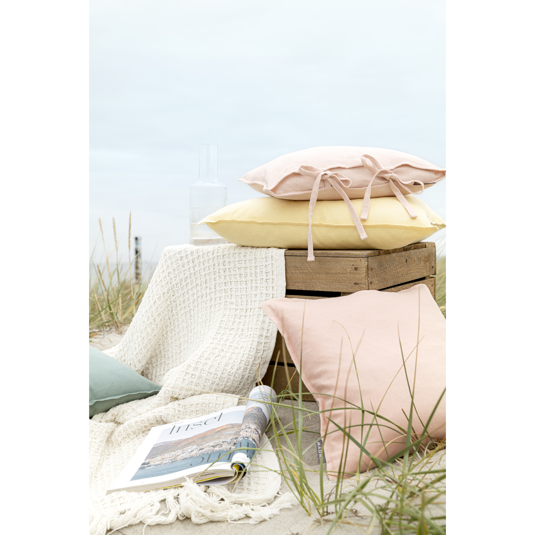 Coussin Lion 50x50 taupe - 100% lin - pure nature