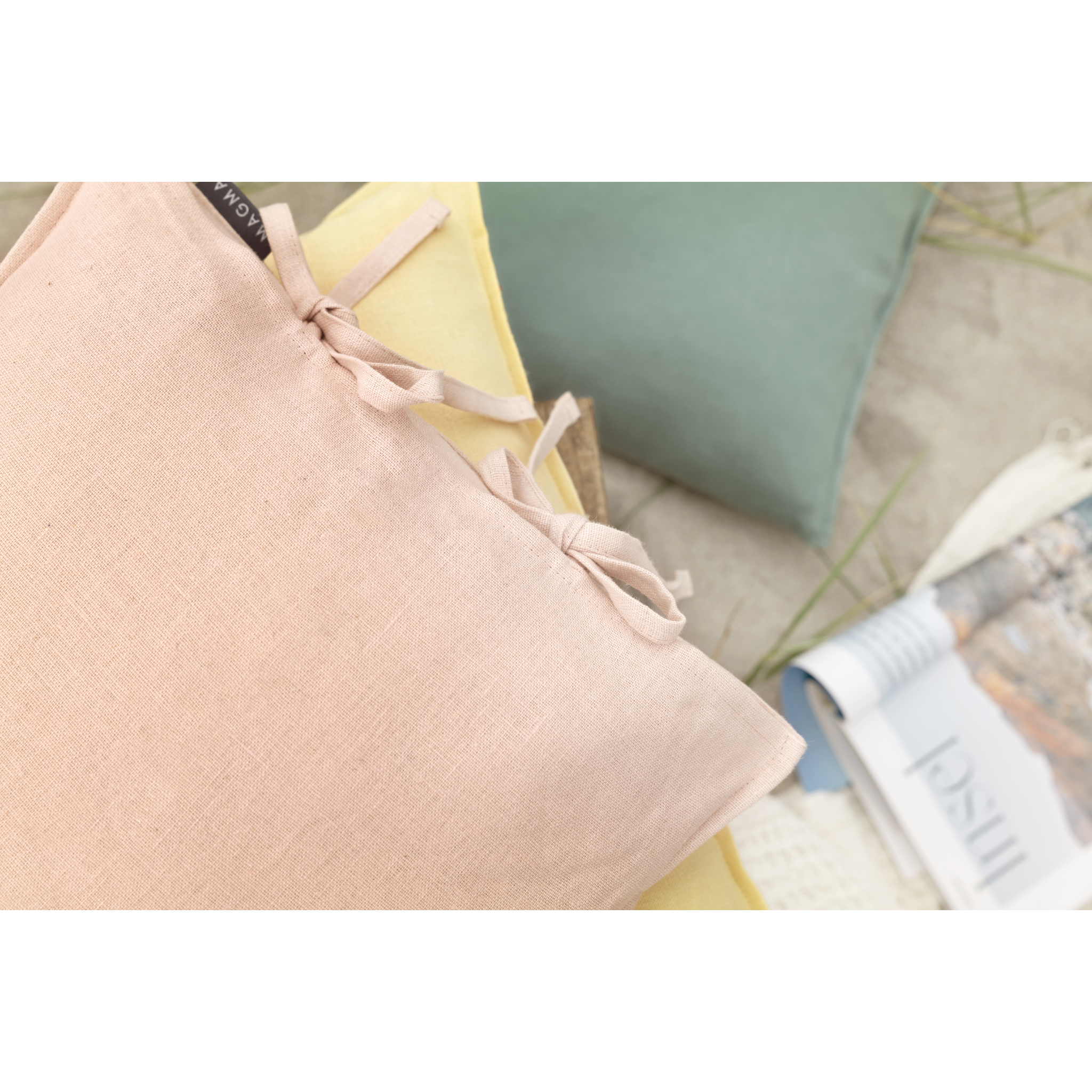 Coussin Lion 50x50 taupe - 100% lin - pure nature