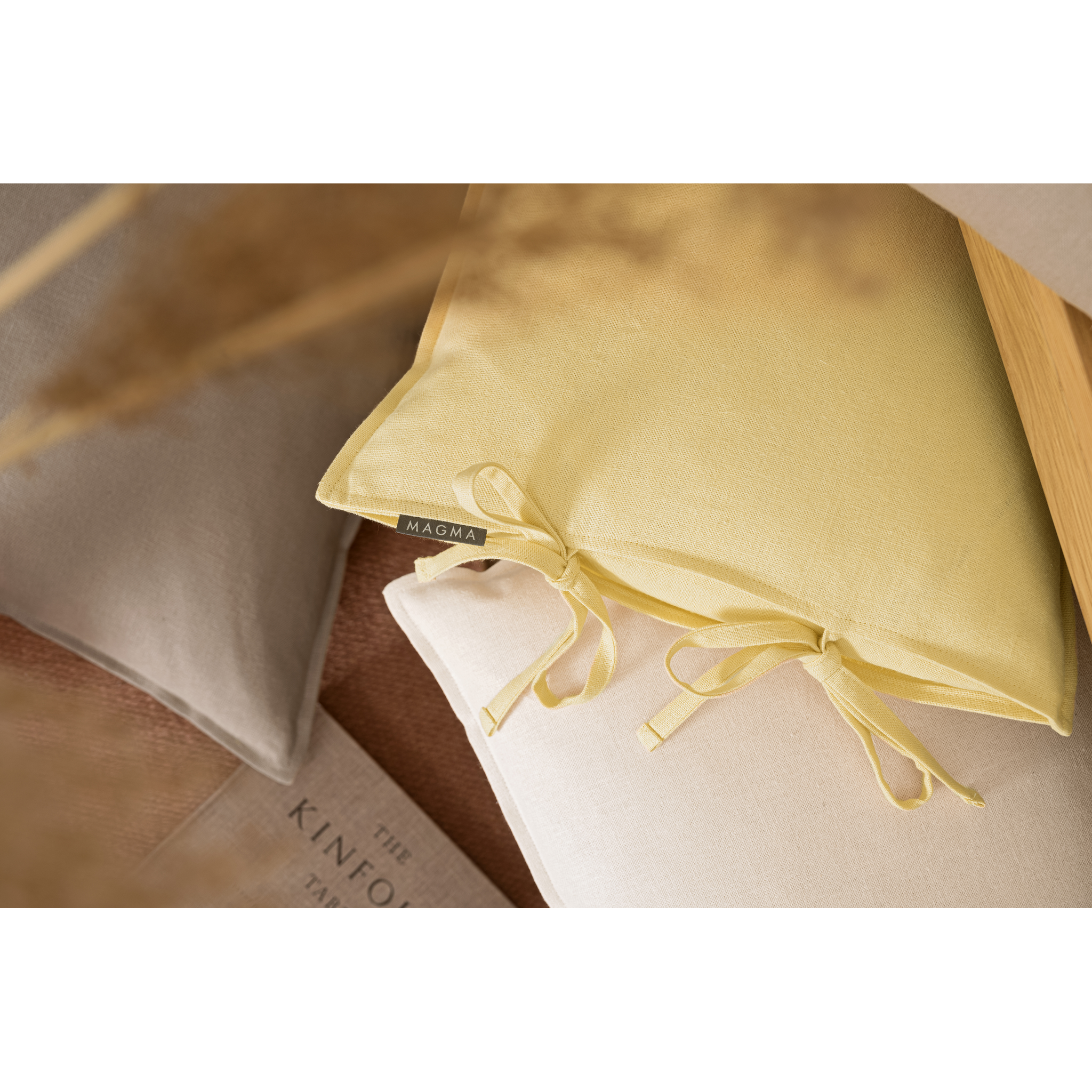 Coussin Lion 50x50 taupe - 100% lin - pure nature