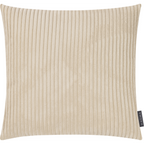 Magma Shara Kissenhülle in Beige mit Cord-Struktur und vertikalen Rippen, quadratisches Dekokissen