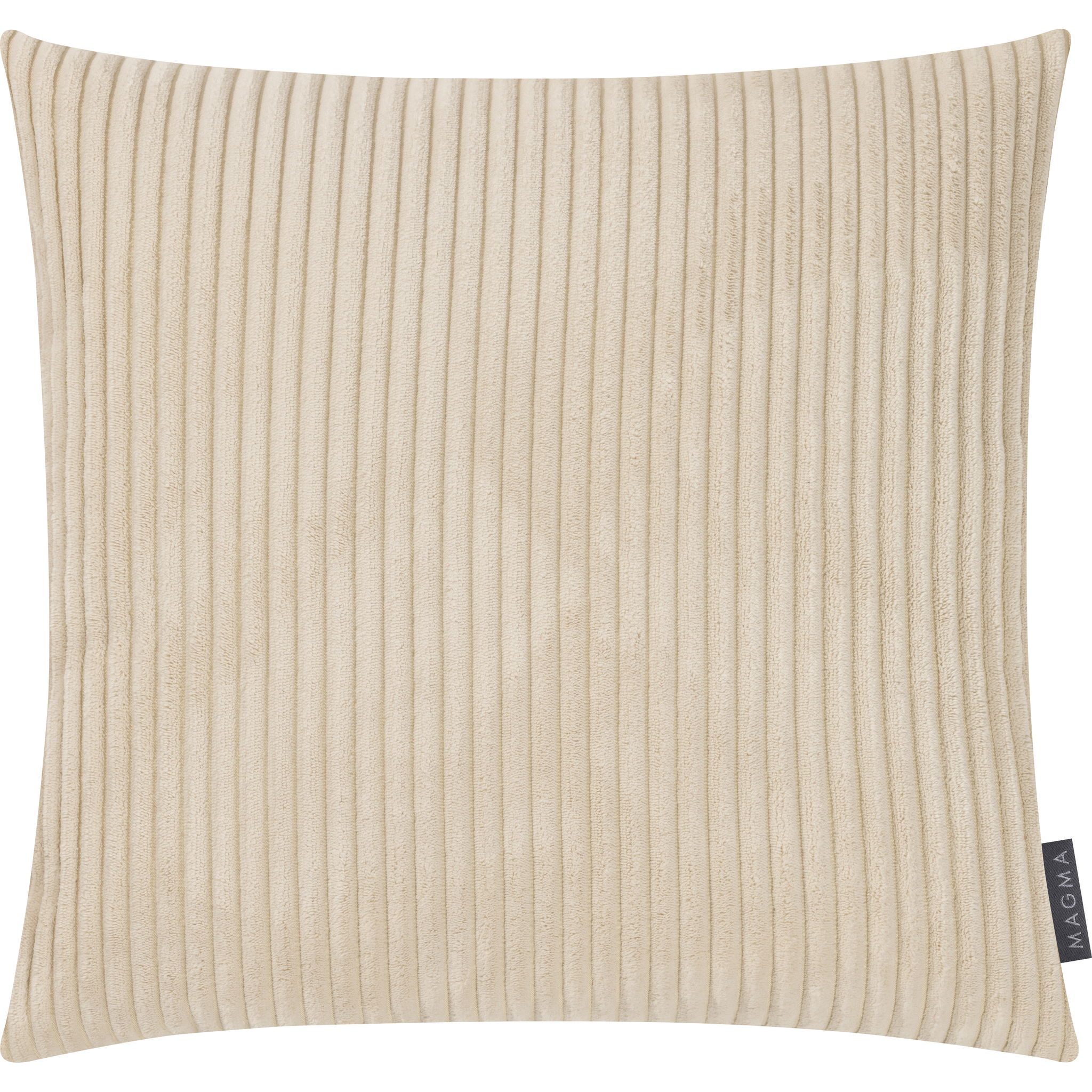 Coussin Shara 45x45 cm, velours côtelé beige doux, garnissage de qualité supérieure