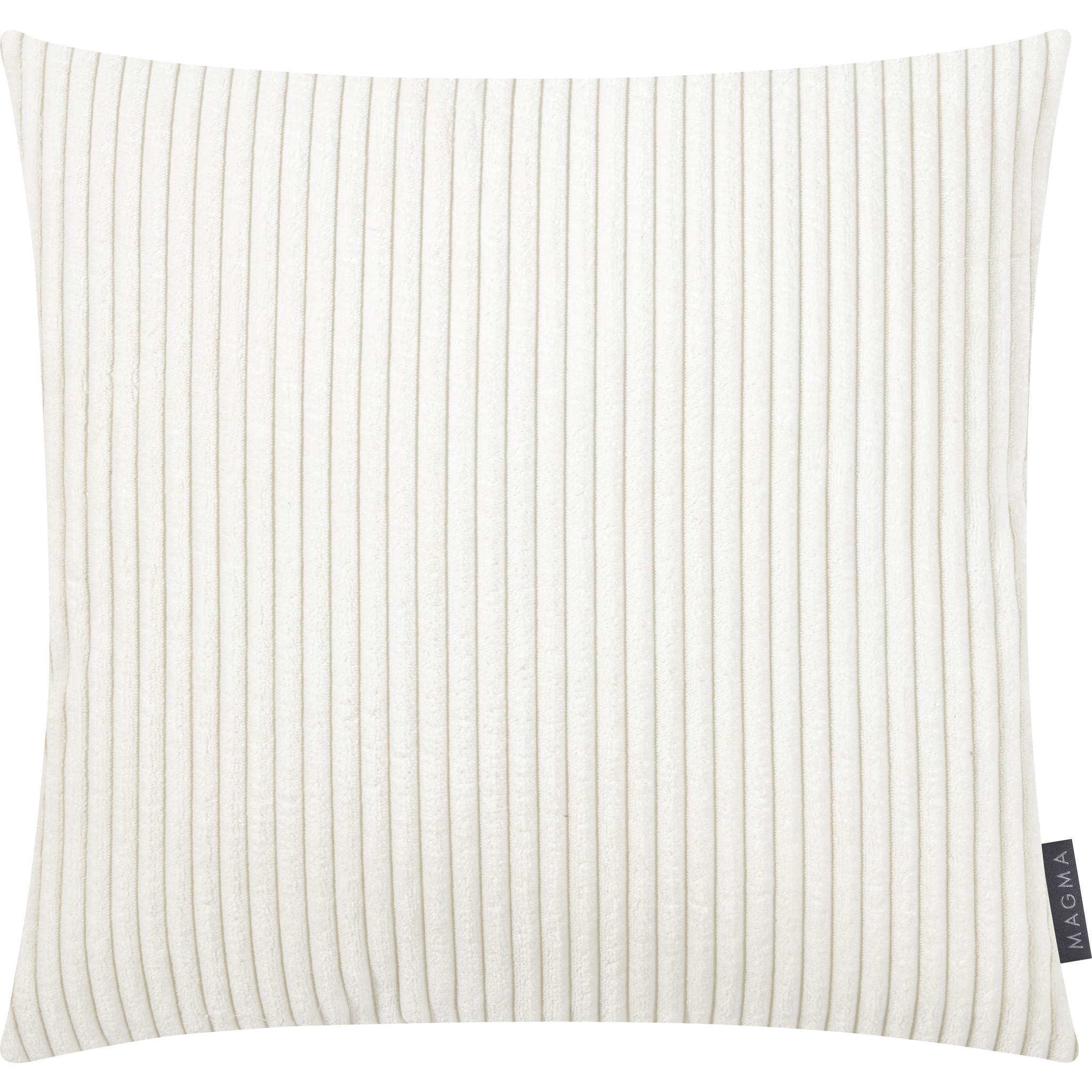 Coussin Shara 45x45 cm, velours côtelé peluche ivoire, garnissage de qualité supérieure