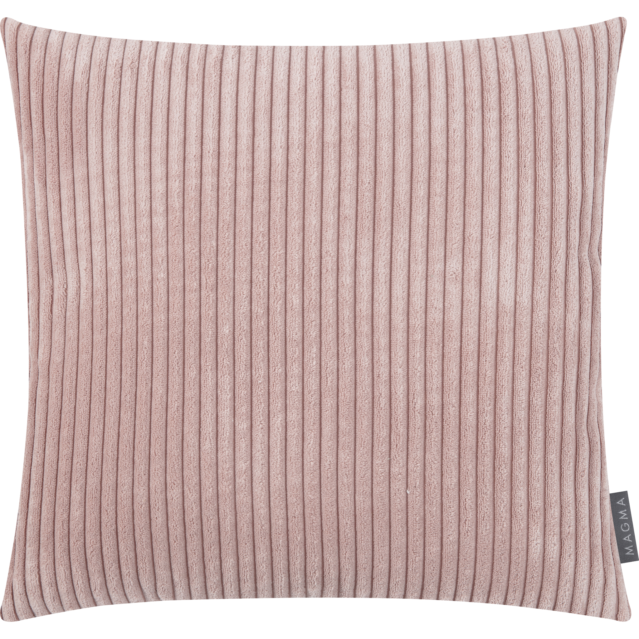 Coussin Shara 45x45 cm, velours côtelé rose poudré, garnissage de qualité supérieure