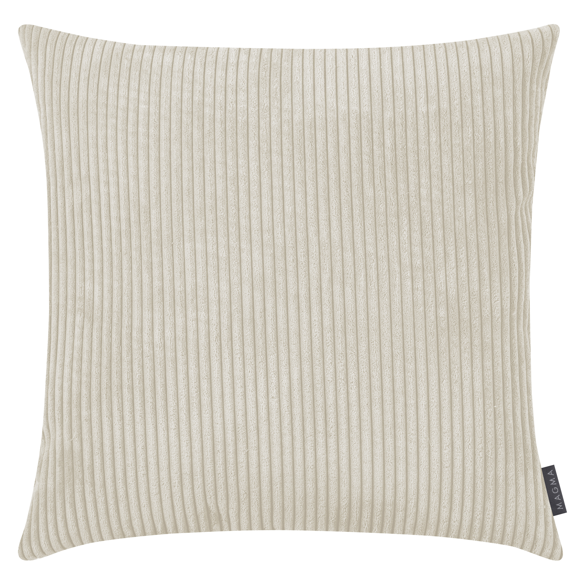 Coussin Shara 60x60, velours côtelé beige doux, garnissage de qualité supérieure