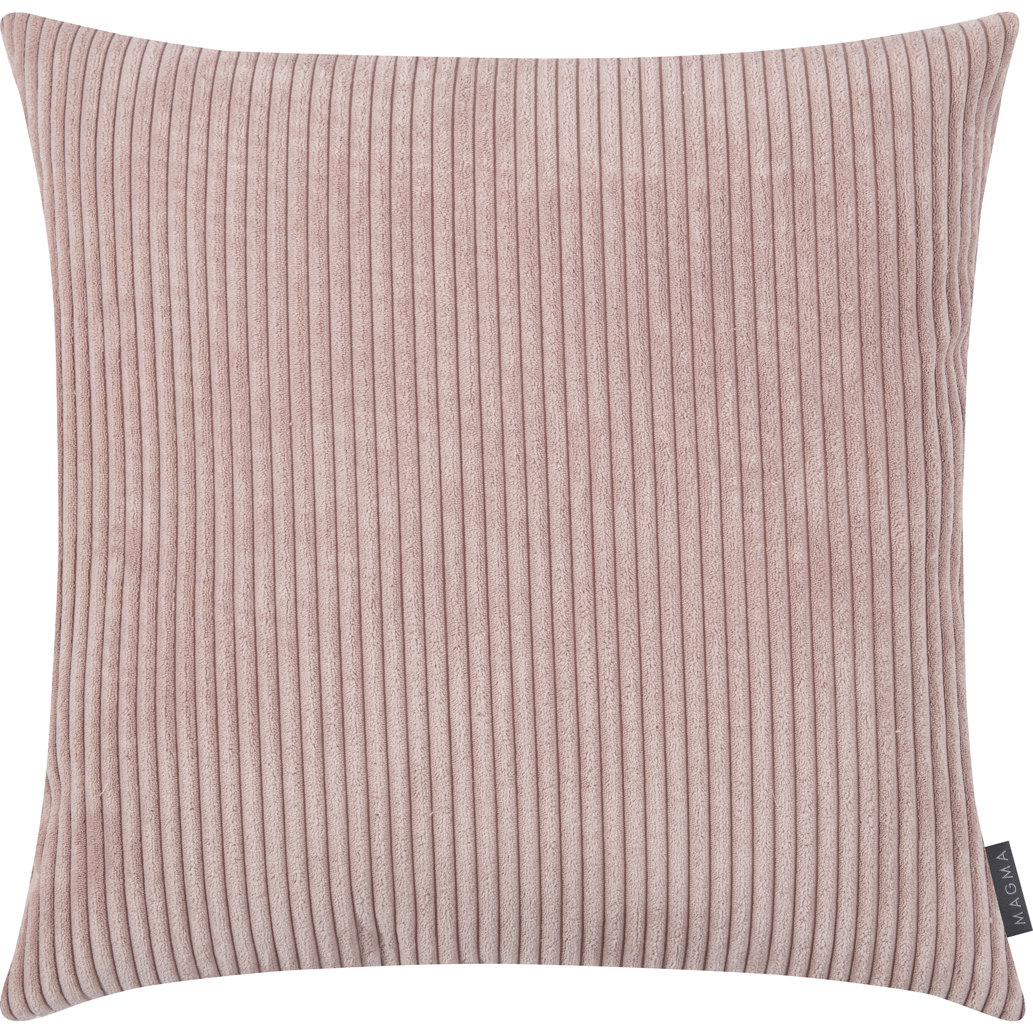 Coussin Shara 60x60 cm en velours côtelé moelleux rose, garnissage premium inclus