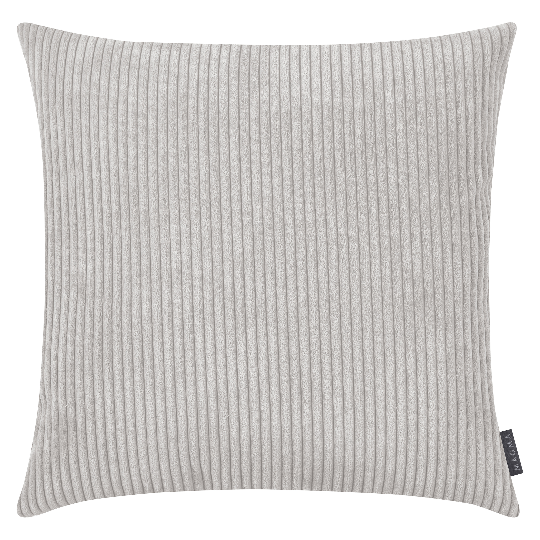 Coussin Shara 60x60 cm, velours côtelé gris peluche, garnissage de qualité supérieure