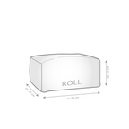 Hocker Roll Magma Shara, 65x55x35 cm, gepolsterter Sitzwürfel, Maßzeichnung
