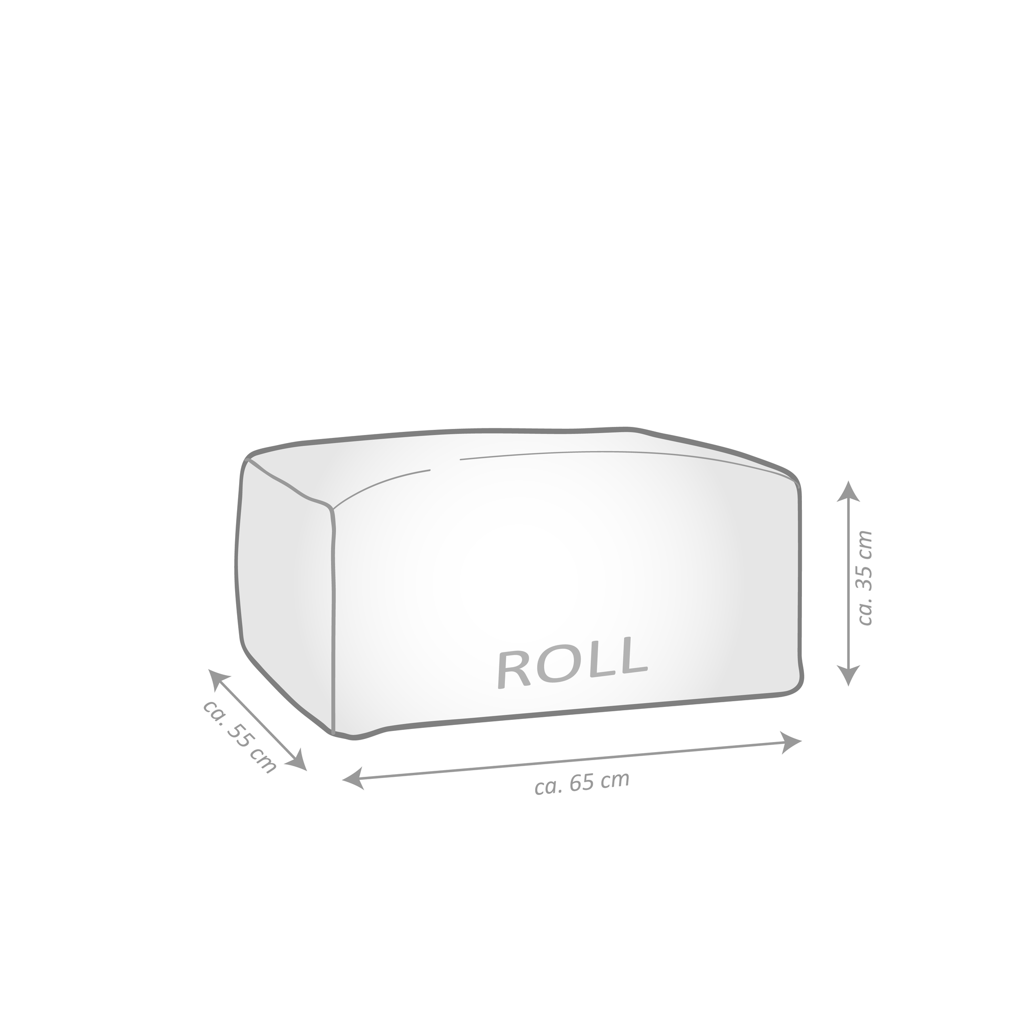 Tabouret Shara, velours côtelé pelucheux, gris