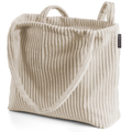 Magma Shopper Tasche Shara aus Cord in Beige mit Tragegriffen und Schulterriemen