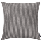 Magma Kissenhülle Shara in Grau mit Cord-Struktur, 45x45 cm, weicher Samtstoff mit feinen Rippen