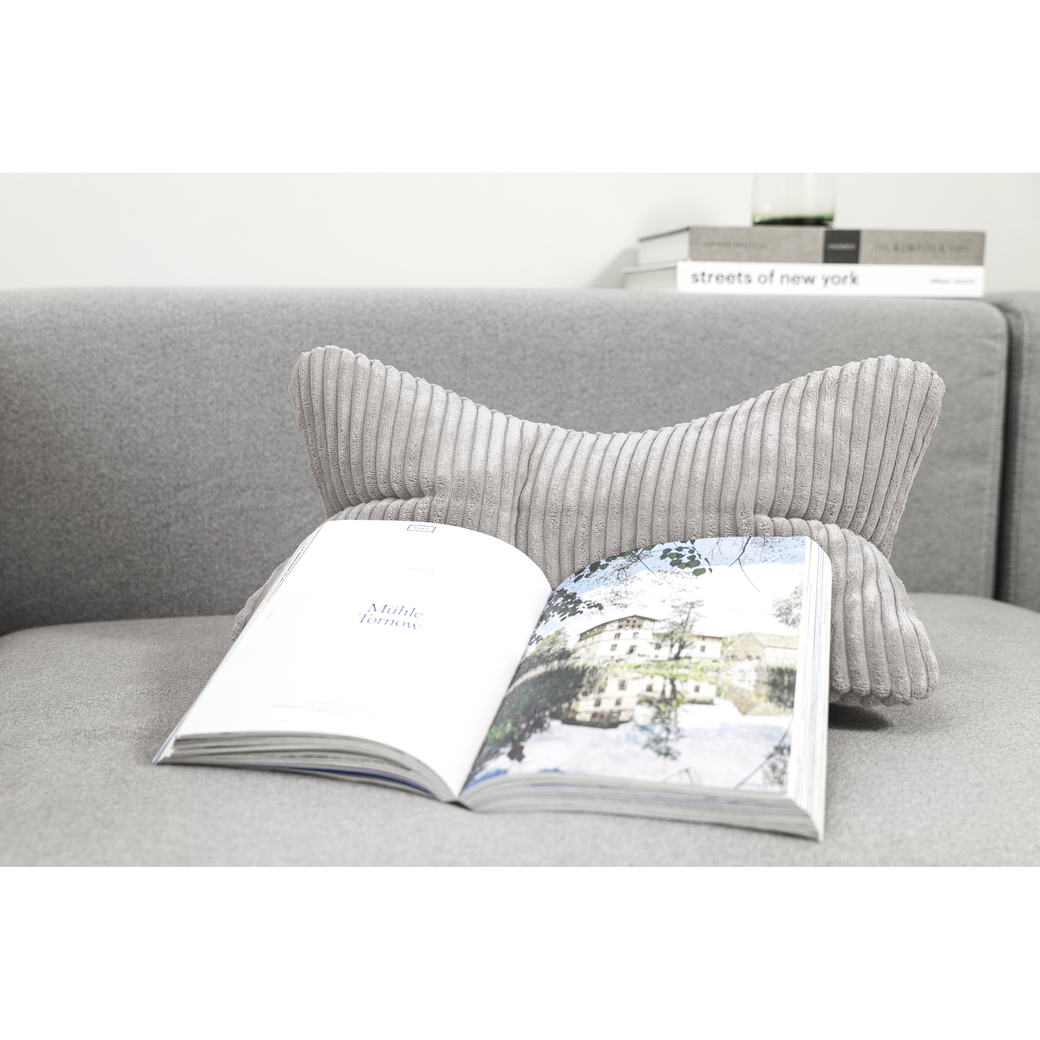 Coussin de lecture gris Shara