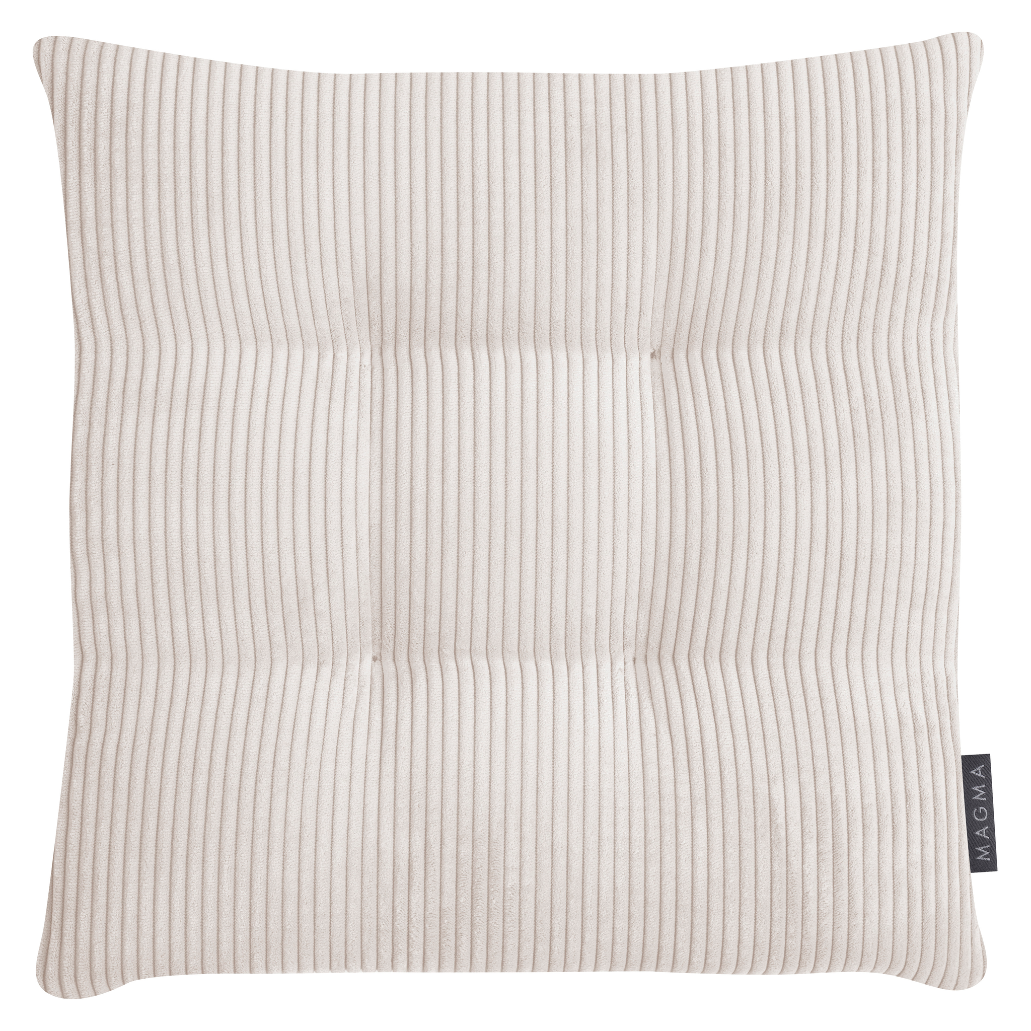 Magma Inga Kissen beige Rippenstoff quadratisch Schweizer Möbeldesign