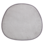 Sitzkissen Inga in Grau mit Cordstoff-Oberfläche und abgerundeter Form für Stühle
