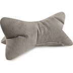 Leseknochen-Kissen Inga in Grau aus Cordstoff – ergonomisches Nackenkissen für entspanntes Lesen