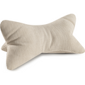 Leseknochen-Kissen Inga in Beige aus Cord-Stoff – ergonomisches Nackenkissen für entspanntes Lesen