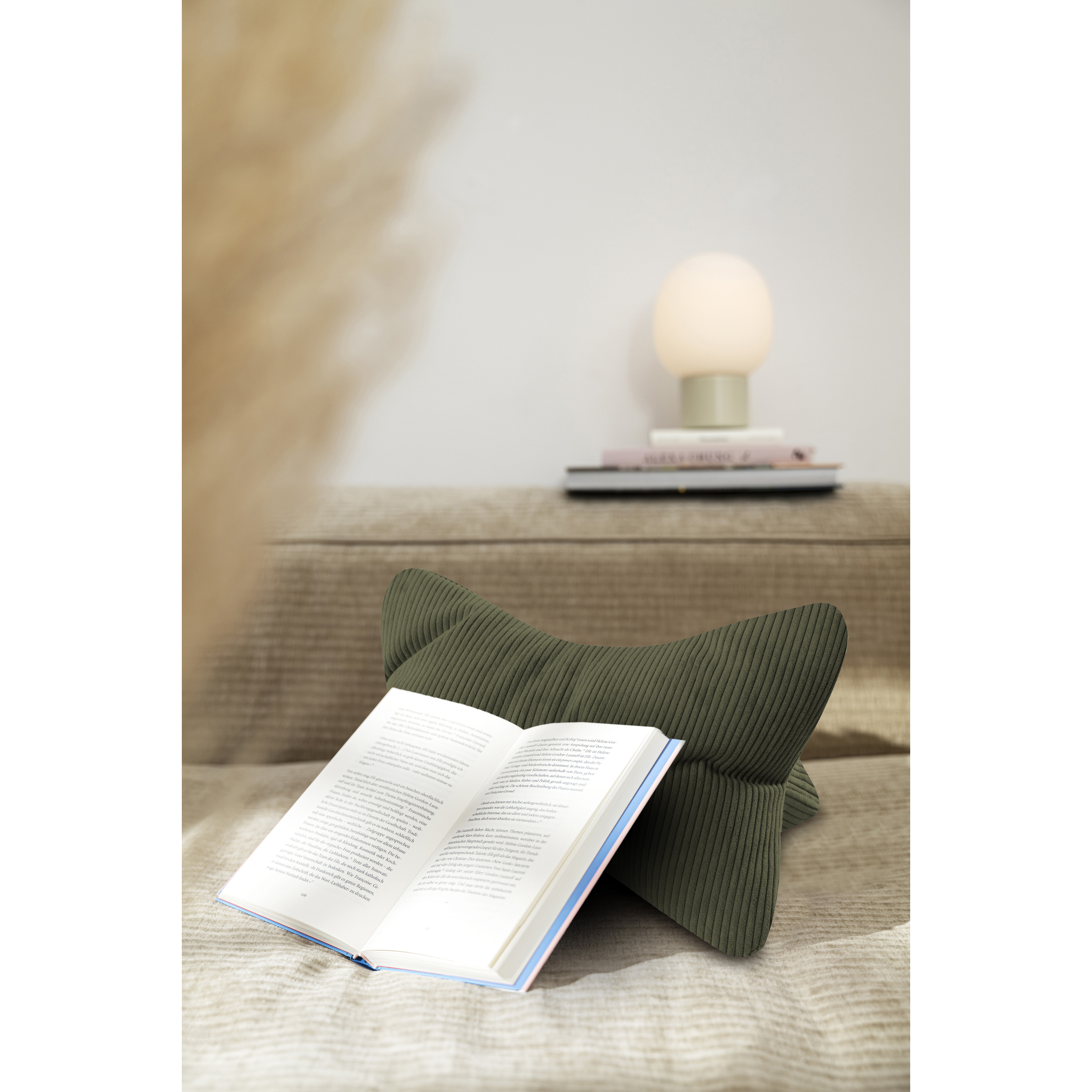 Coussin de lecture Inga 42x22 Cord vert foncé
