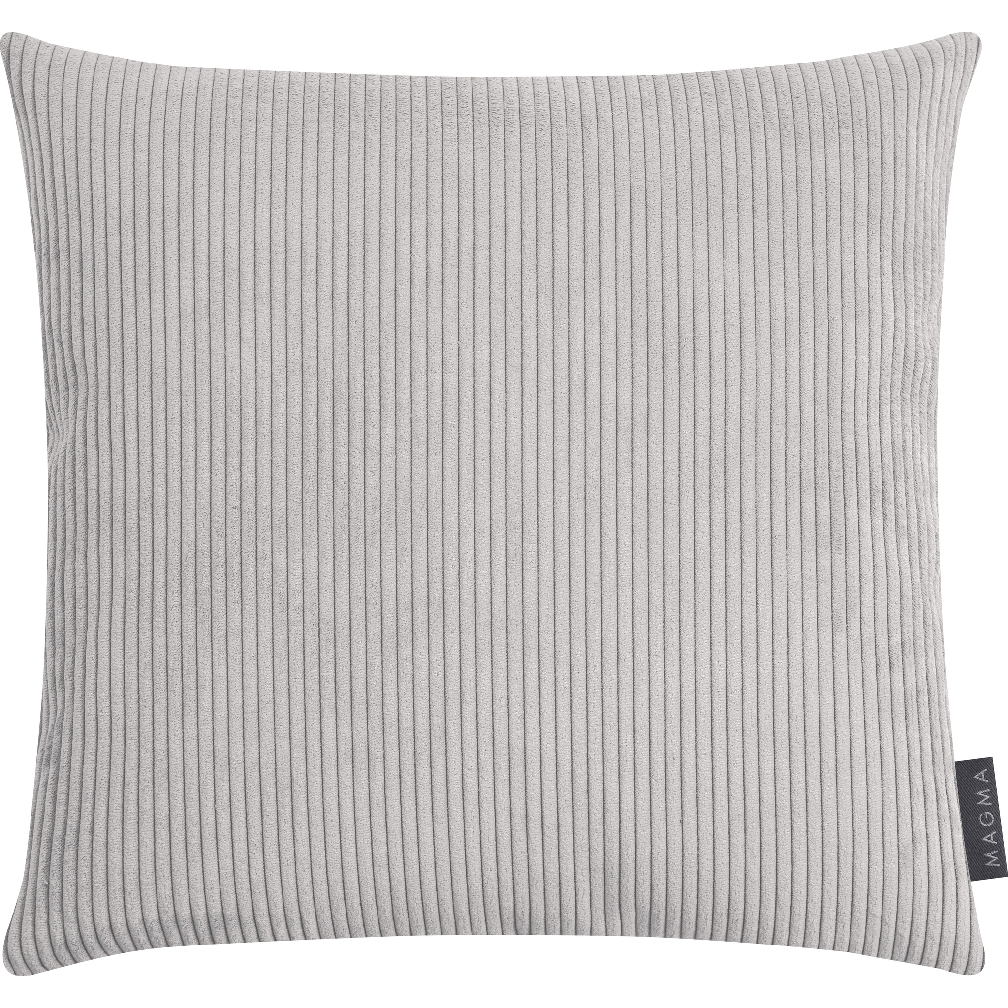 Coussin Inga 40x40 en velours côtelé gris avec garniture de qualité supérieure
