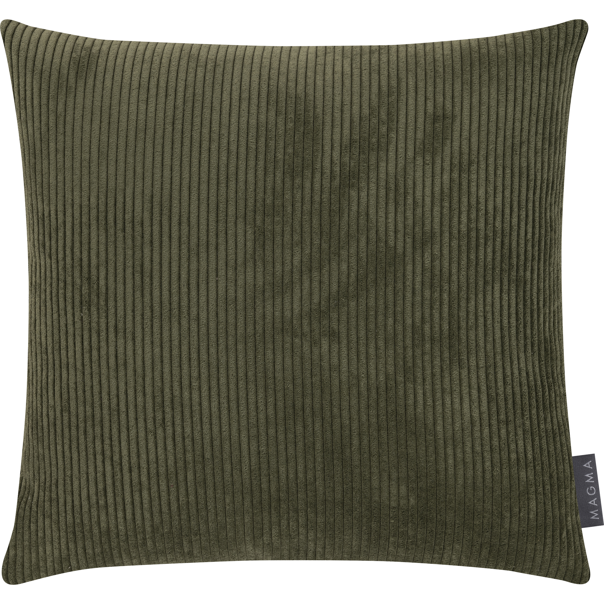 Coussin Inga 40x40 cm, velours côtelé, vert foncé, garnissage de qualité supérieure