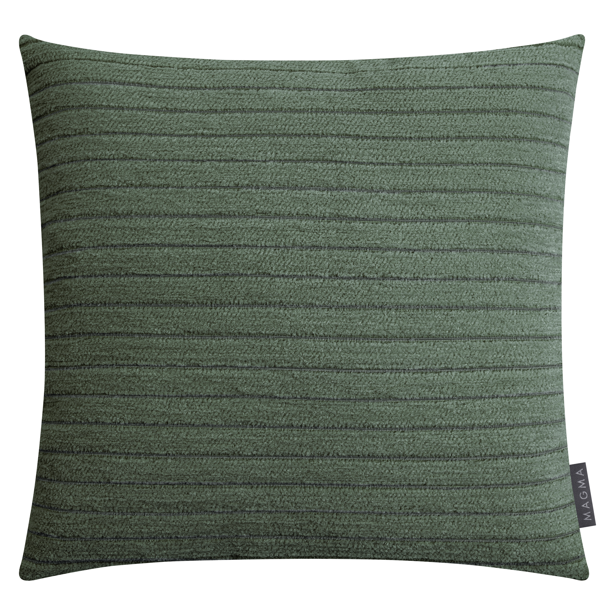 Coussin rayé 45x45 vert foncé avec rembourrage de qualité supérieure