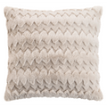 Magma Plush Dekokissen in Beige mit Zickzack-Muster und weichem Kunstfell-Bezug