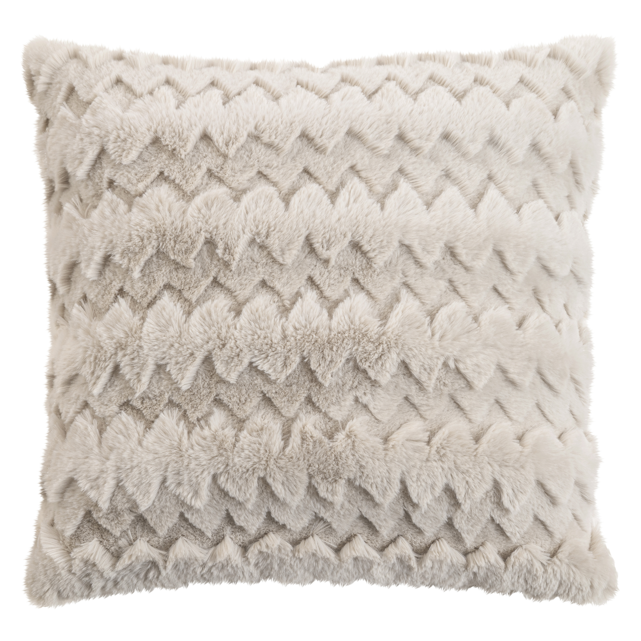 Coussin moelleux 45x45 taupe avec garniture de qualité supérieure