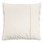 Magma Plush Kissen Rückseite in Creme-Weiss mit Fransen-Bordüre und Reissverschluss, 54x54 cm