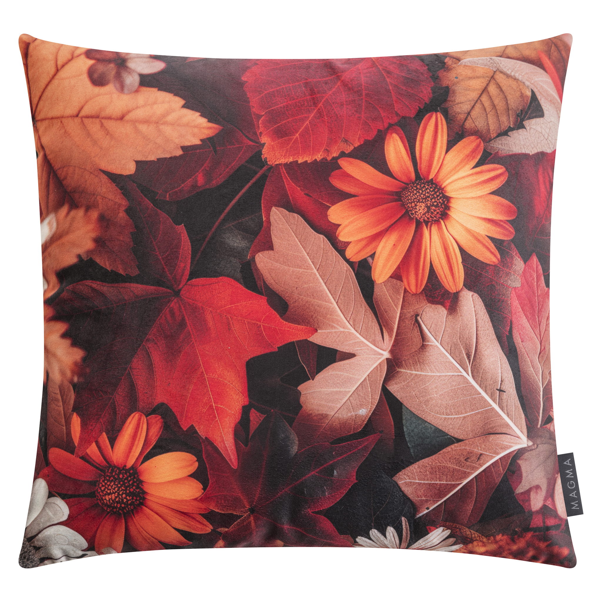 Coussin Fleurs 45x45 couleur rouille avec rembourrage de qualité supérieure