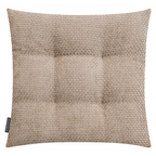 Magma Arlo 2 Sitzkissen in Beige-Taupe mit strukturiertem Chenille-Bezug und Steppung, quadratisch