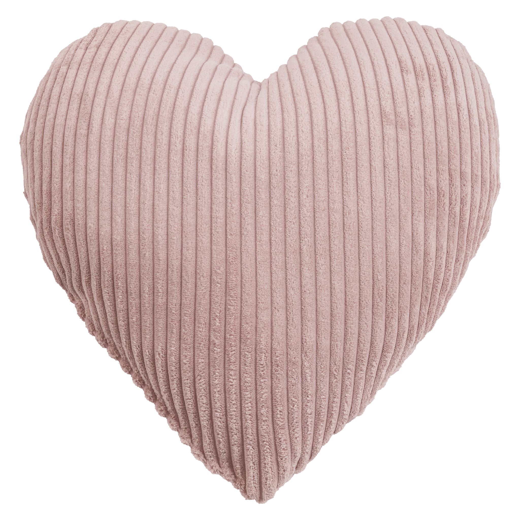 Coussin cœur Shara 43 cm en polaire et cordon rose